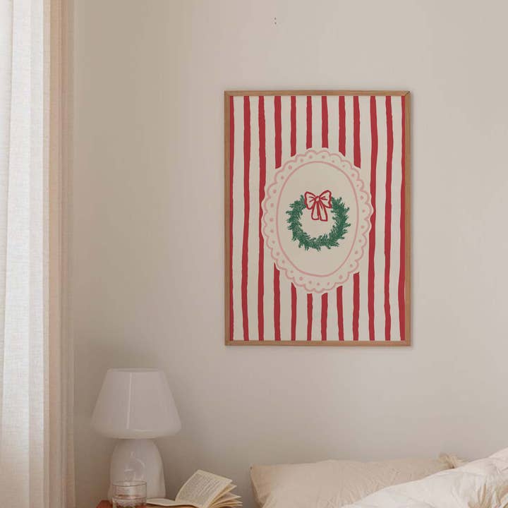 April Lane Art - Wholesale Art Print - Frame Christmas Wreath Print2