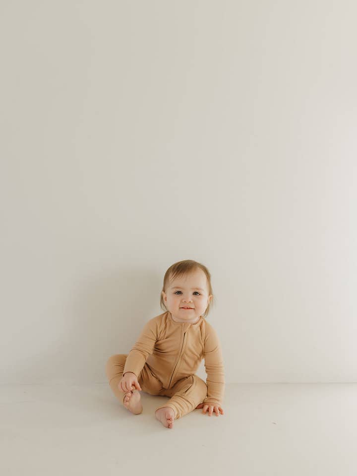 Forever French Baby - Wholesale Sleepsuit - Baby - Bamboo Zip Pajamas | Tawny2