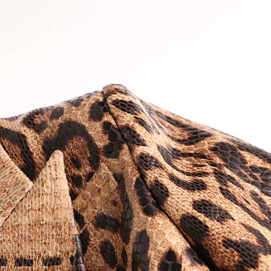 Multi-farvet BL095 Elegant Leopard Blazer: Slank, Stilfuld, Elegant for engroshandel på Faire5
