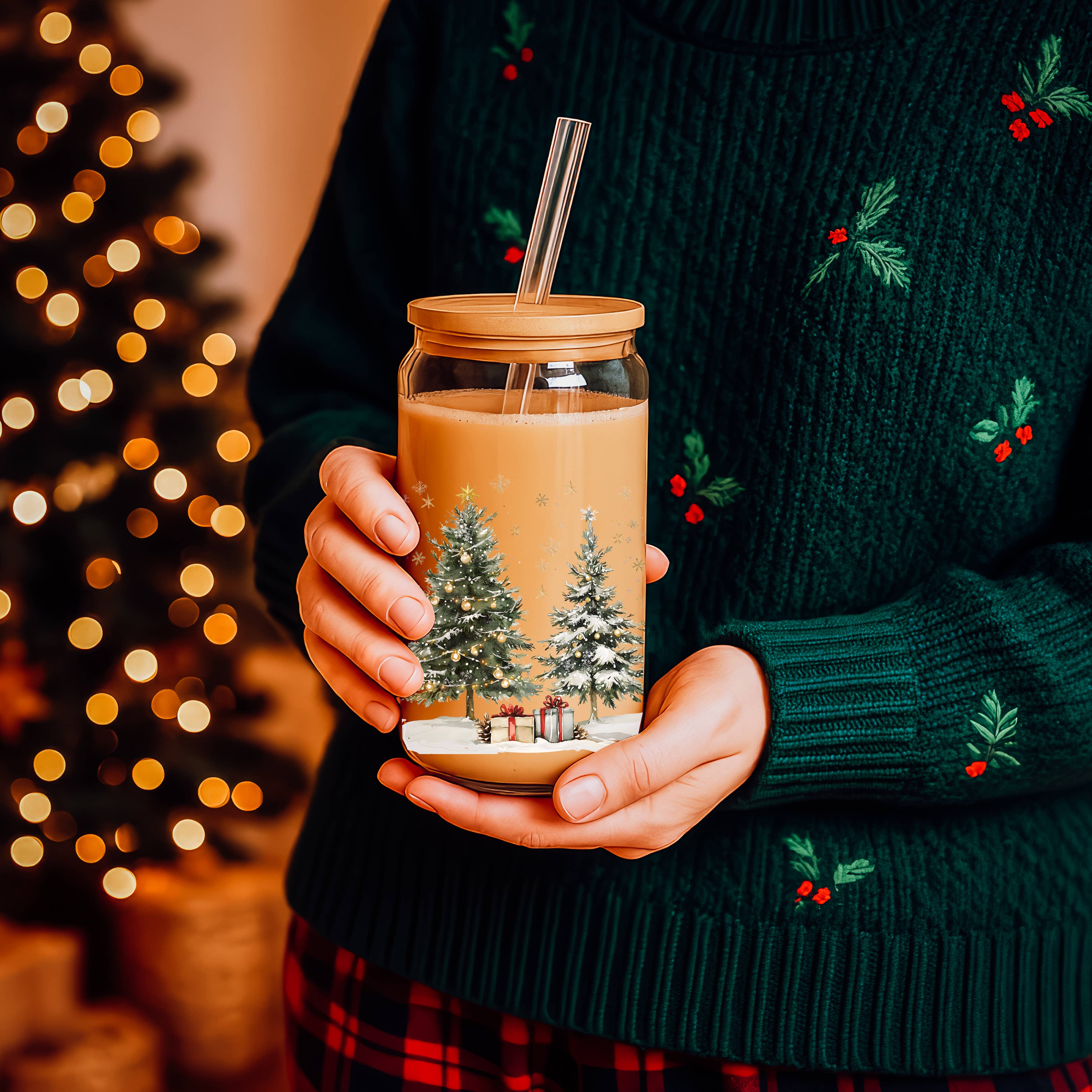 Gia Roma - Vente Gourde/bouteille isotherme - Verres en verre et cadeaux de cuisine de Noël Candy Cane103