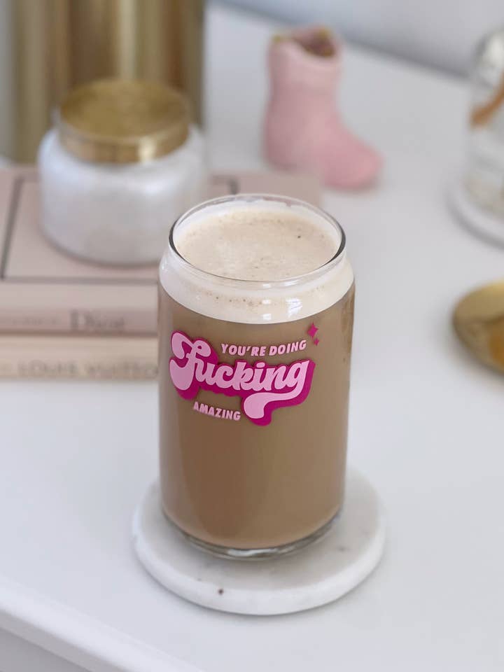F*cking Amazing | Modern Coffee Glass- Valentines for wholesale by Electric Feels Company