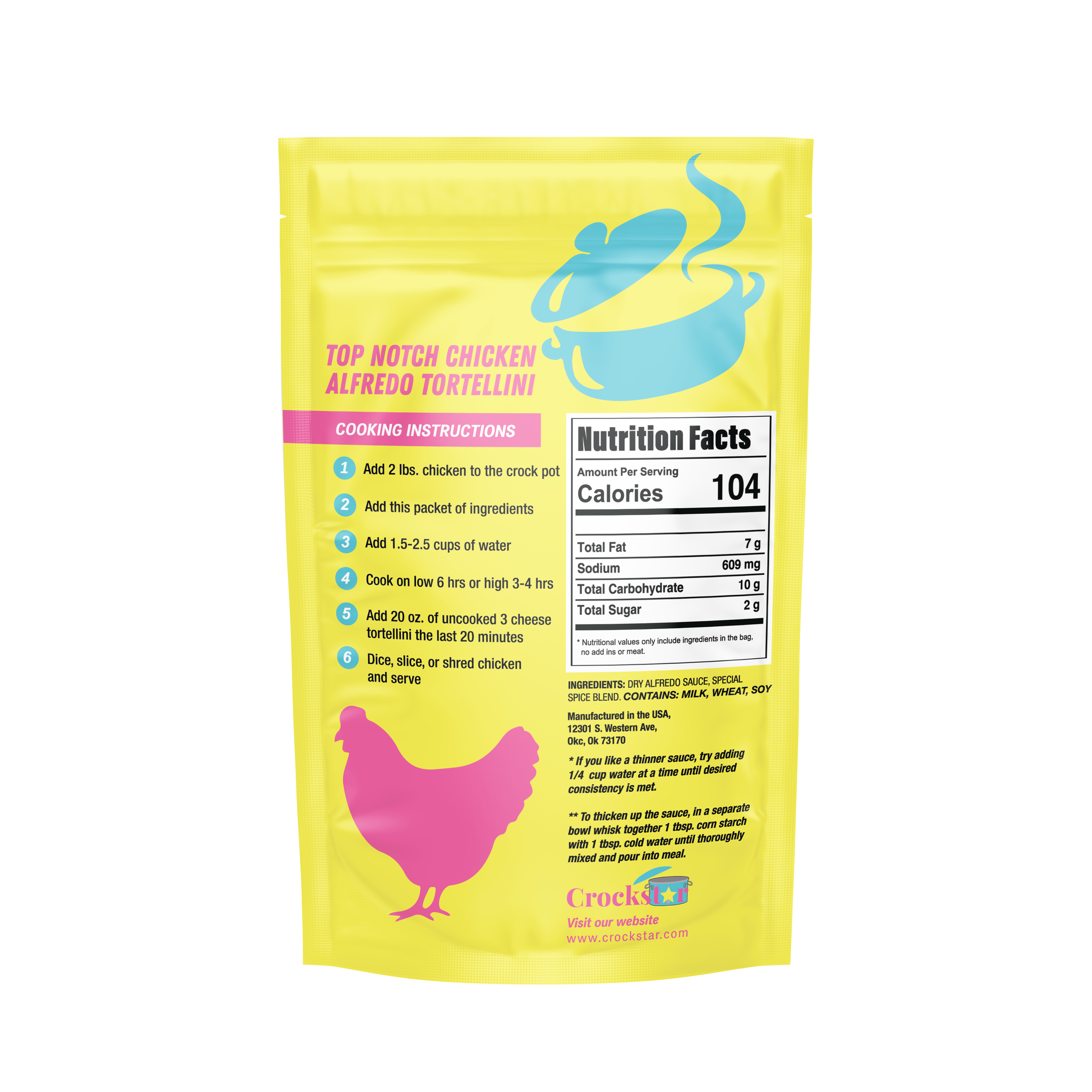 Crockstar Dinner Club – wholesale Pasta – Toppklass kyckling Alfredo Tortellini1