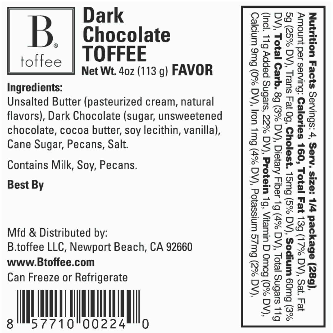 B. Toffee & Treats - Vente Coffrets cadeaux - Coffret cadeau 4 oz avec logo d'entreprise personnalisé B. Toffee6