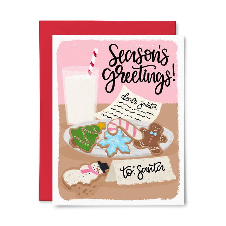 Vœux de fin d'année | Cookies pour le Père Noël | Carte de vœux pour la vente par Paper Bunny Press