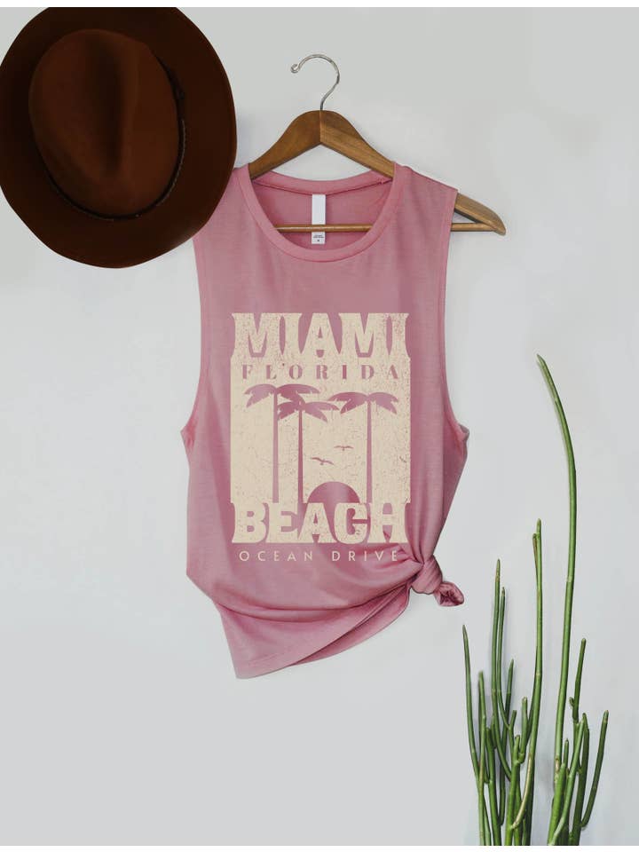 Pink Nabi – Großhandel Tanktop – Damen – Miami Florida Beach Ocean Drive