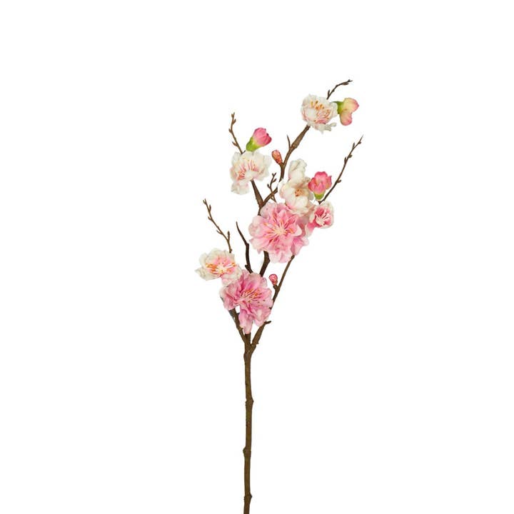 Wildflowers by Floriette - Wholesale Artificial Flowers - Prunus artificial Pick L41cm Cream/Pink1