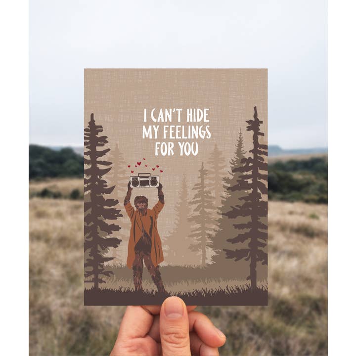 Modern Printed Matter - Wholesale Valentine's Day Card - Can't Hide Feelings Sasquatch Card1