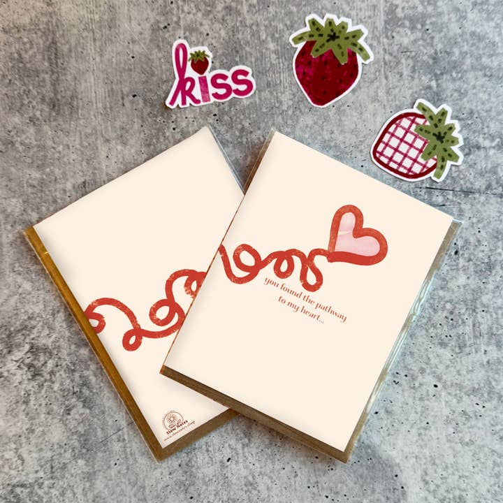 Chemin vers Mon Cœur Carte de Vœux A2 — Enveloppe Lignée pour la vente par Slow Notes