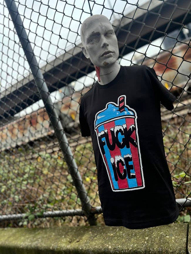 F_ck ICE slushie t-shirt. for wholesale by Three Raccoons