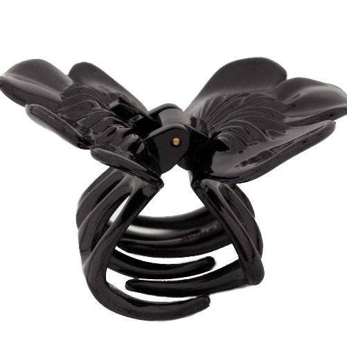 Rose Cover Black Hair Claw 12121-91745 for wholesale by CARAVAN J NAHON IMPORT