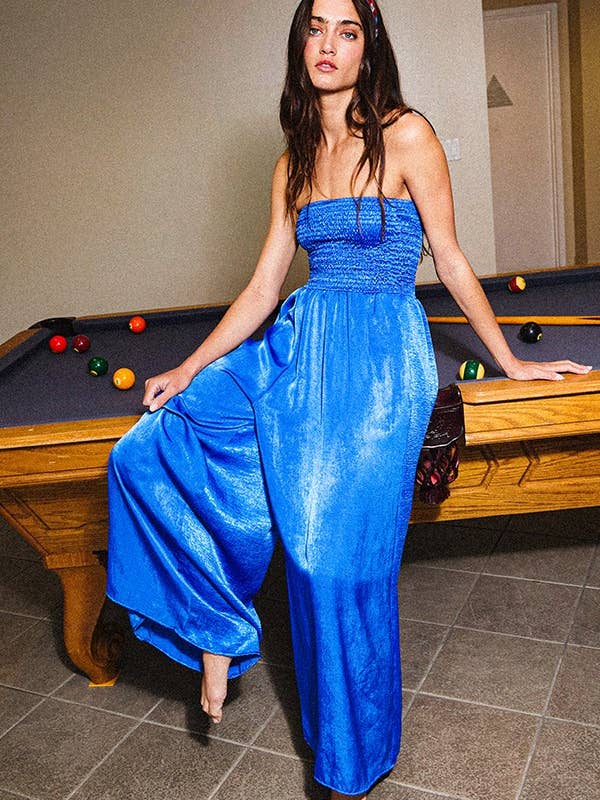 BUCKETLIST INC – wholesale Jumpsuit – Women's – R5177 Wide Legs Smocked Solid Tube Jumpsuit8