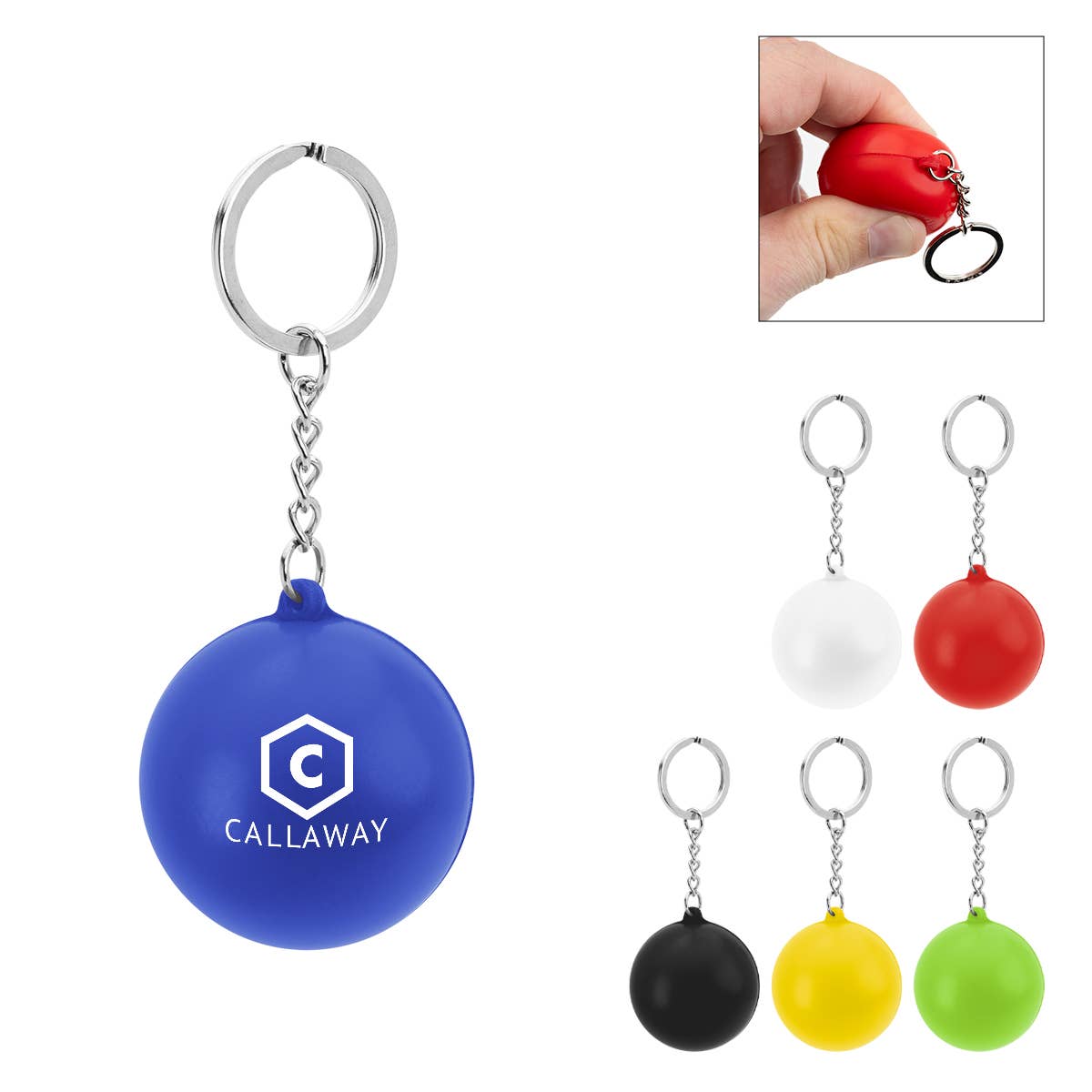 Market Street Promotions - Wholesale Stress Relief Ball/Dough - Circular Comfort Grip Keychain Stress Reducer0