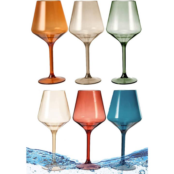 The Wine Savant / Khen Glassware - Wholesale Wine Glass - Floating Wine Glasses for Pool - Set of 2-15 OZ Shatterproof1