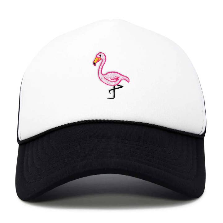 Dalix Embroidered Flamingo Trucker Cap Hat Women for wholesale by Dalix