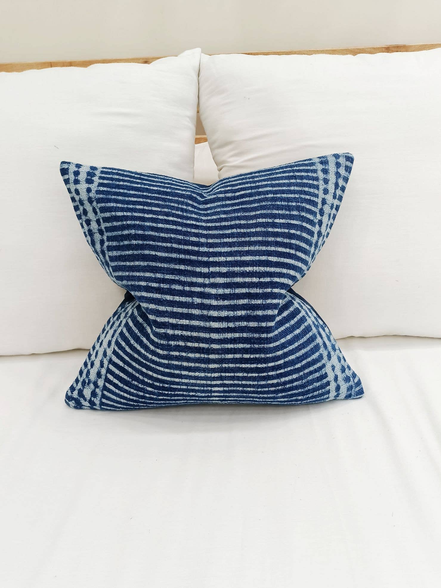 Eyda Homes - Wholesale Throw Pillow Cover - Indigo Blue 18x18 Dabu Cotton Pillow Cover Handmade Decor5