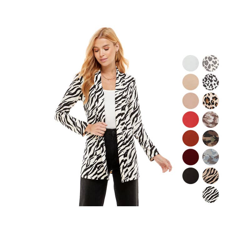Follow Me Apparel - Wholesale Cardigan - Women's - Lightweight Open Front Long Sleeve Camouflage Cardigan
