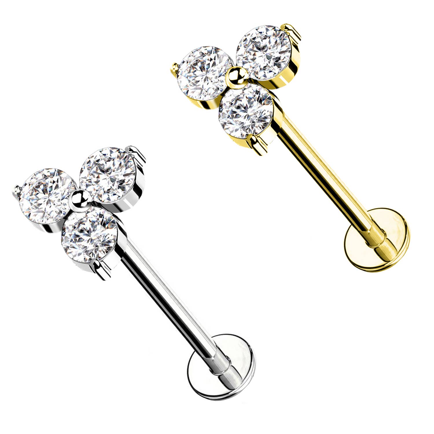 Awaken - Vente Boucles d'oreille uniques - Piercing labret plat à filetage interne PC-1752