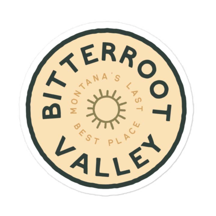Bitterroot Valley Montana Vejrbestandigt Klistermærke for engroshandel hos Colleen Goldhorn Creative Co