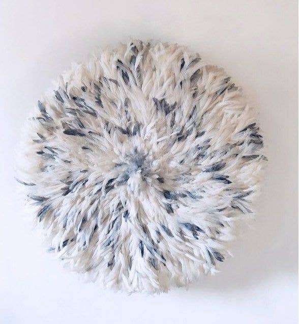 Juju hat world – Arte de parede dimensional/3D por atacado – Jogo de 3 chapéu em juju cinza e branco para parede interior art deco3