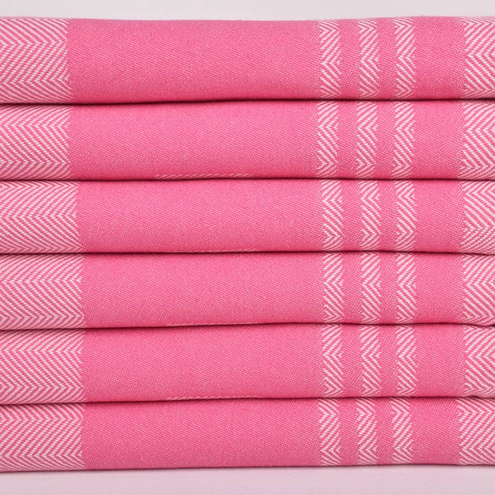 Organic Turkish Towels - Wholesale Beach Towel - Beach Towels, Pink Chevron Towel for Relaxation2