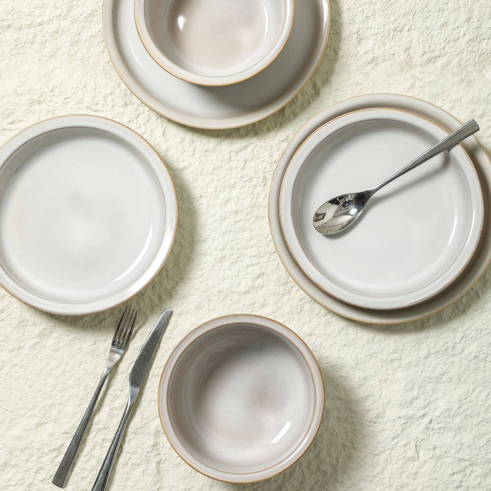 Slate Stoneware Dinnerware Set - White for wholesale on Faire5