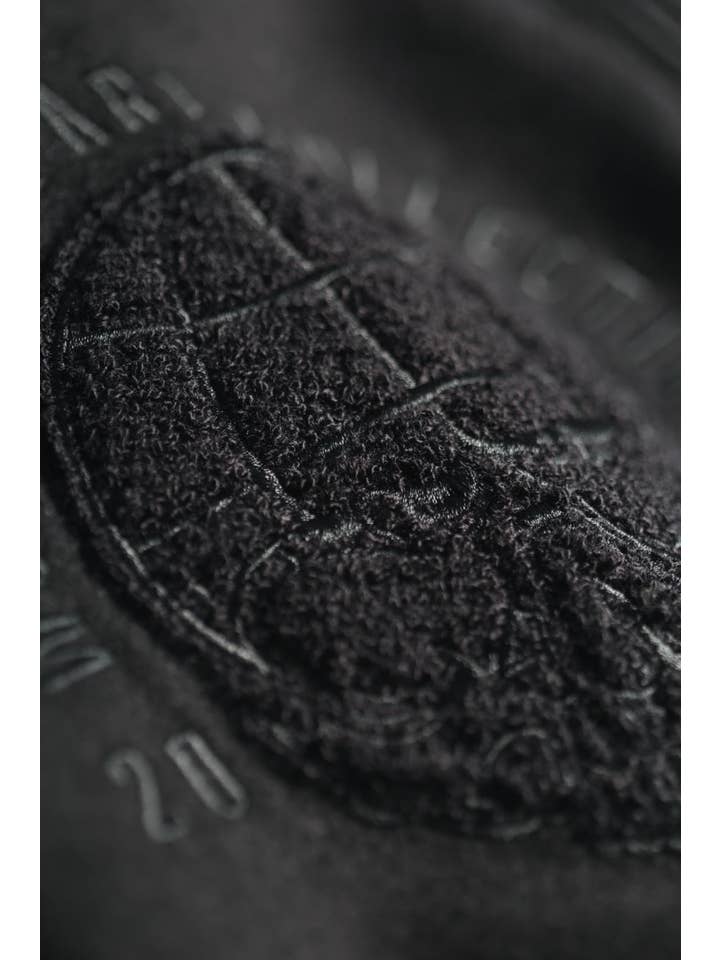 BLACK Art Scholar Varsity Jacket for wholesale on Faire9