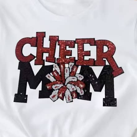 SHY Designs, LLC - Wholesale Patch - Cheer Mom Sequin Iron On Patch0