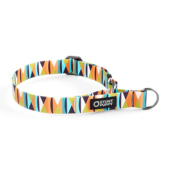 Collier à glissement limité Martingale Zèbres en folie Bleu chaud pour la vente par Stunt Puppy
