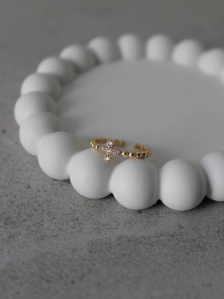 Anello a Croce con Zirconia Cubica per la vendita all'ingrosso da parte di Shop Cins Creations