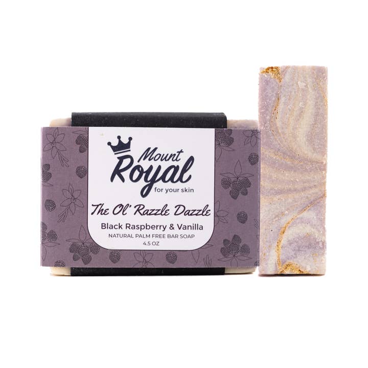 The Ol' Razzle Dazzle - Sort hindbær & Vaniljebar for engroshandel hos Mount Royal Soaps
