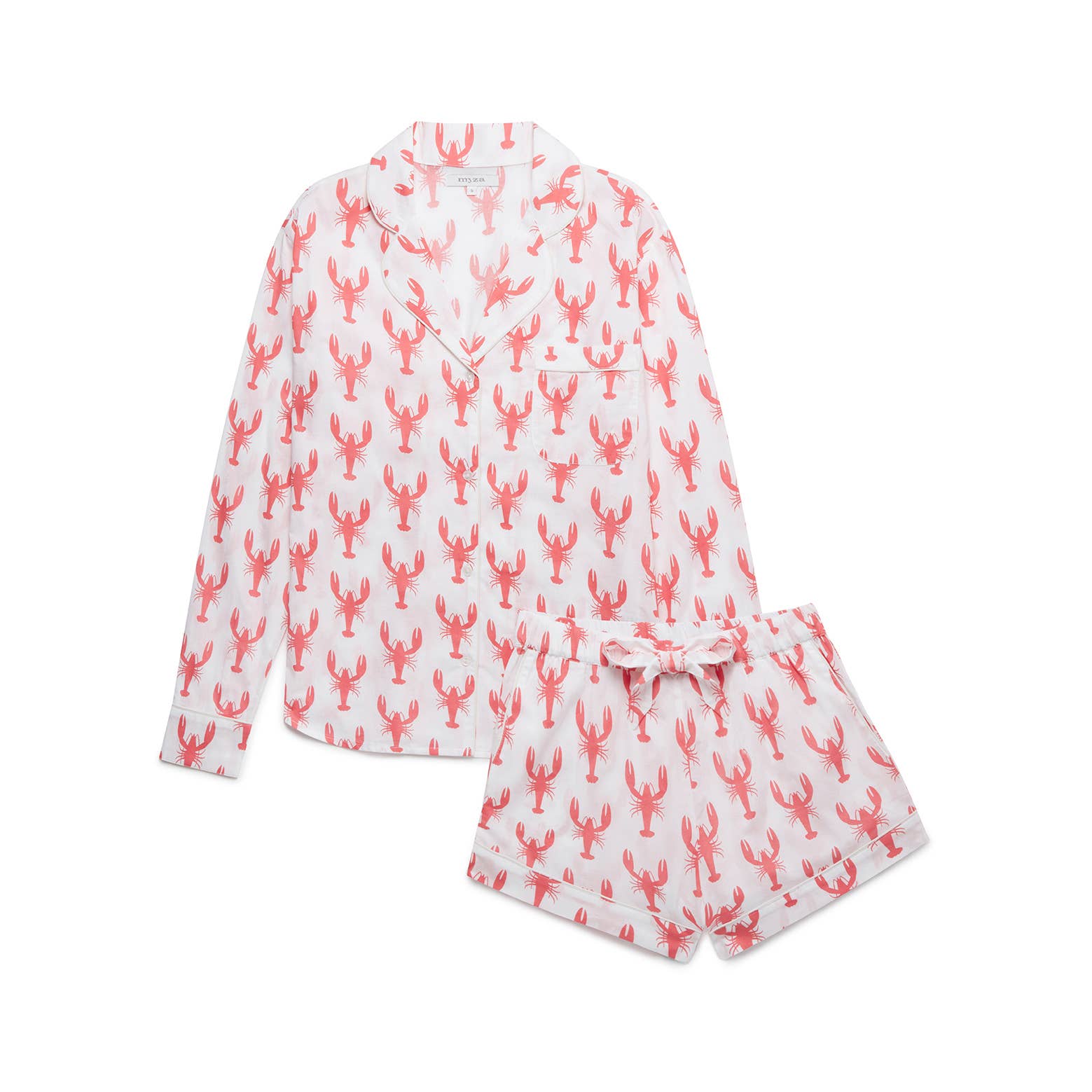 Commodities Trading (UK) Limited (Myza) - Wholesale Sleepwear Set - Women's - Red Lobster Women's Organic Cotton Long Sleeve PJ Short Set3