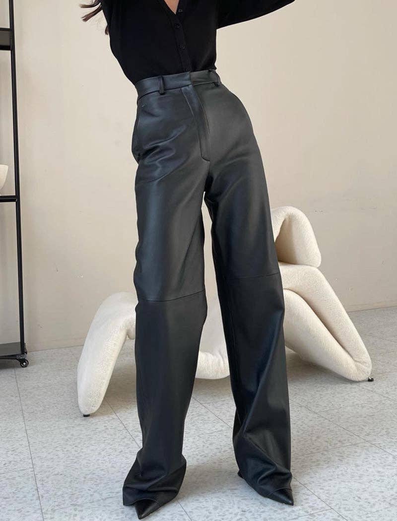 safistyle - Wholesale Pants - Women's - High Waist PU Leather Pants10