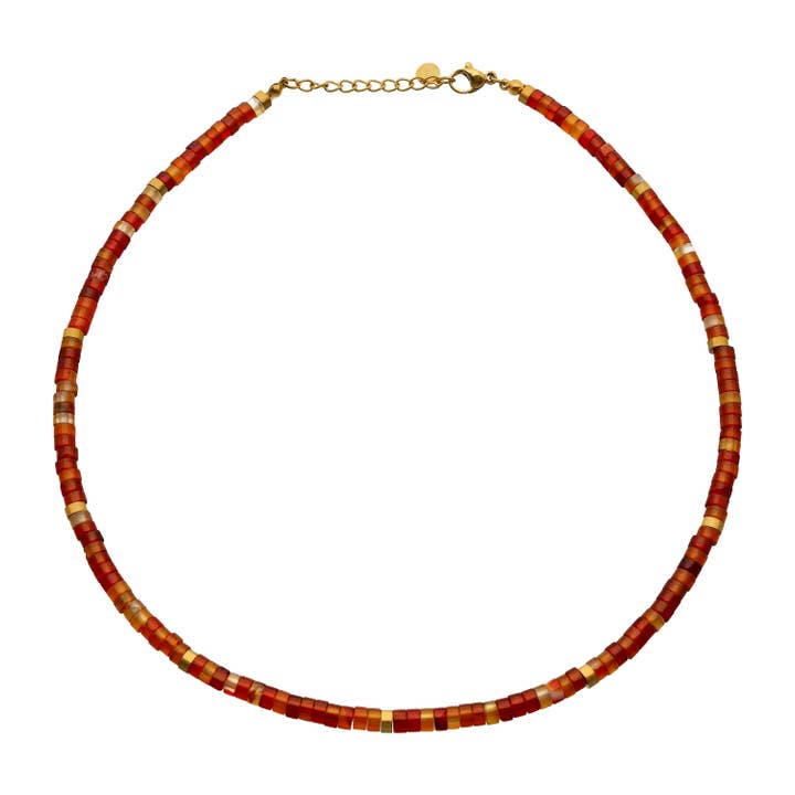 Collier chakra perles rouge pour la vente par SIXTY STONES