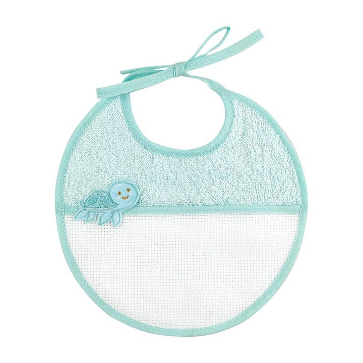 Almatex srl – Engroshandel Hagesmæk - Baby – Bavetta LEONARDO med etamine lomme til broderi1