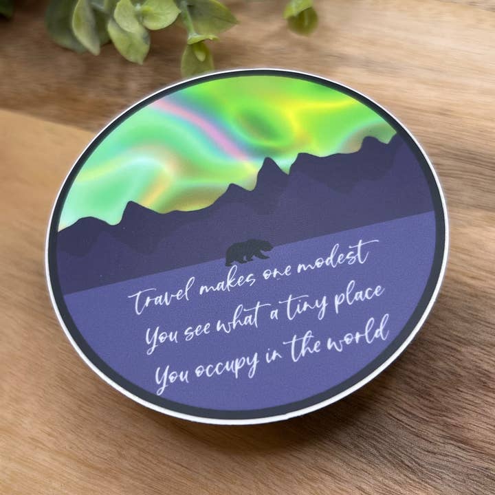 Northern Lights Waterproof Sticker for wholesale by Crafted by Chris Co.