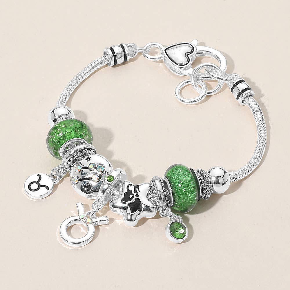 Sensibling Corp. - Vendita all'ingrosso Braccialetto con ciondolo/pendente - ARIETE - Braccialetto con Ciondolo Simbolo Oroscopo Segno Zodiacale con Perline3