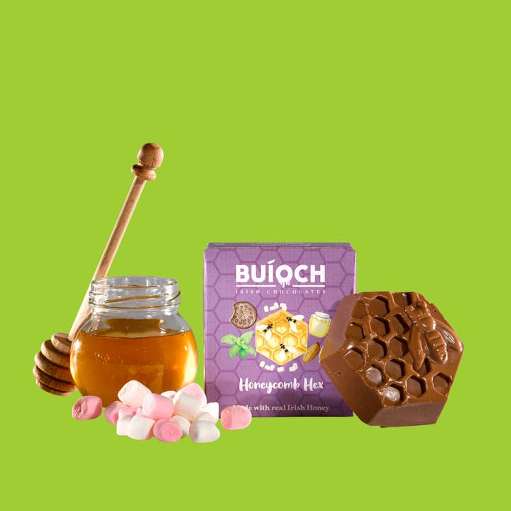 BuÃoch Irish Chocolates - Wholesale Chocolate - Marshmallow Honeycomb Hex - Milk Chocolate