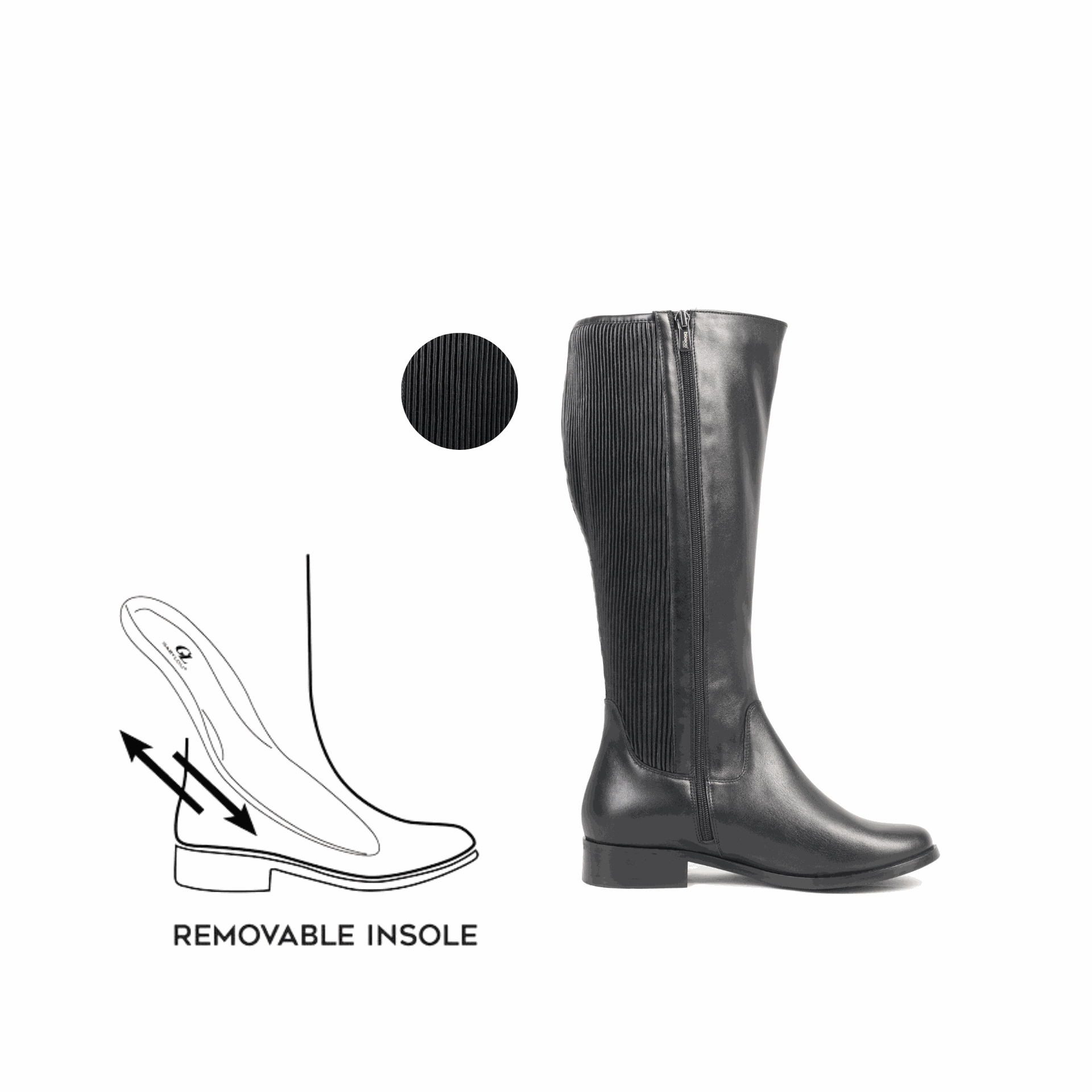 Black XL boots for wide calves - Tokyo model for wholesale on Faire3