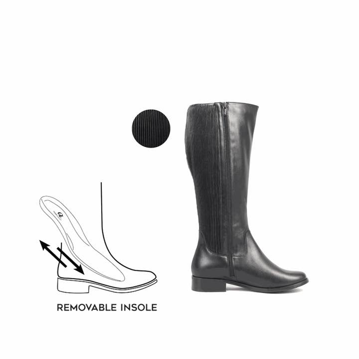 Black XL boots for wide calves - Tokyo model for wholesale on Faire3