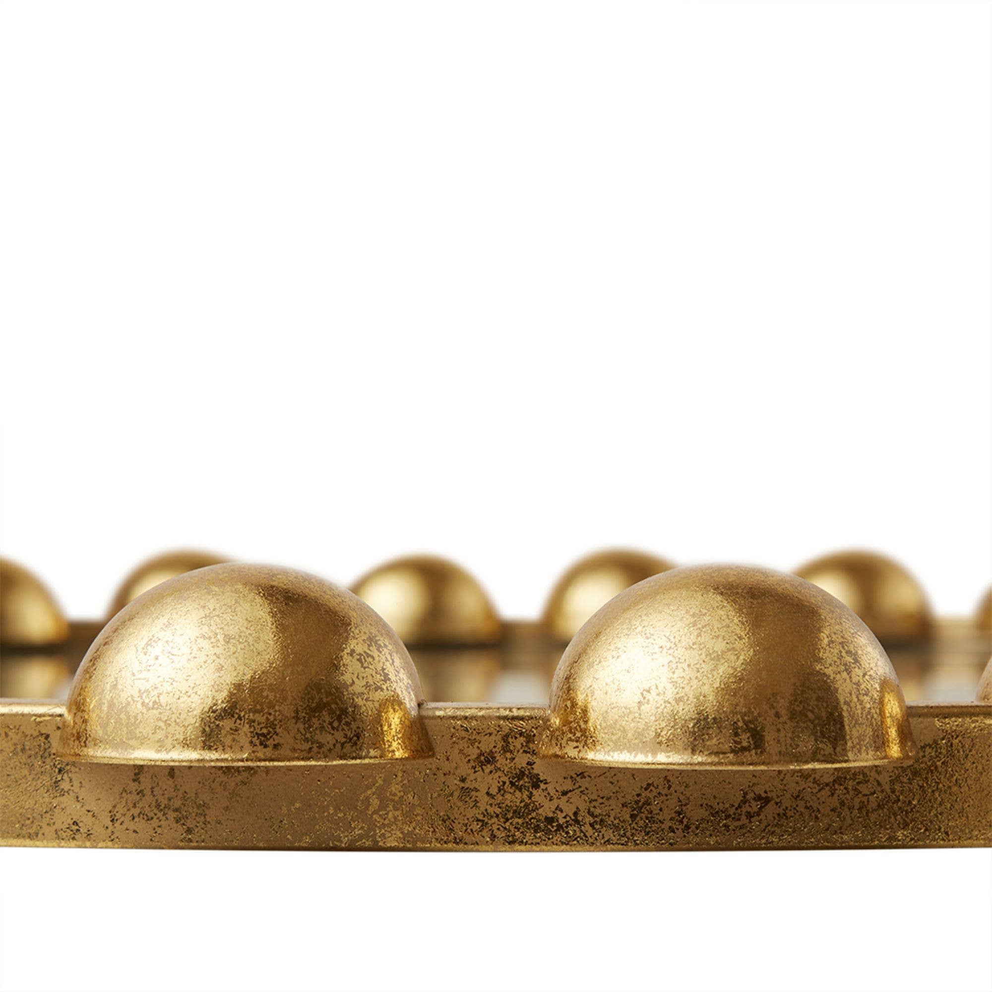 Olliix - Vente Miroir mural - Miroir mural encadré en fer rond Doré11