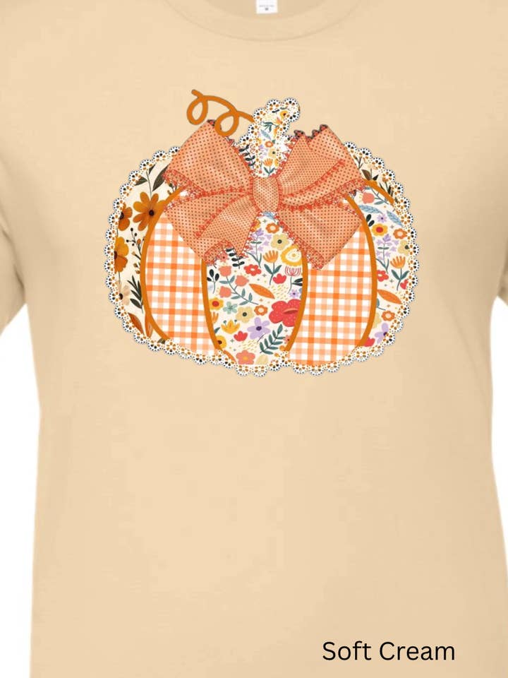 Kiki's Boutique - Wholesale Screen Printed T-Shirt - Women's - Ditsy Flower Pumpkin Tee6