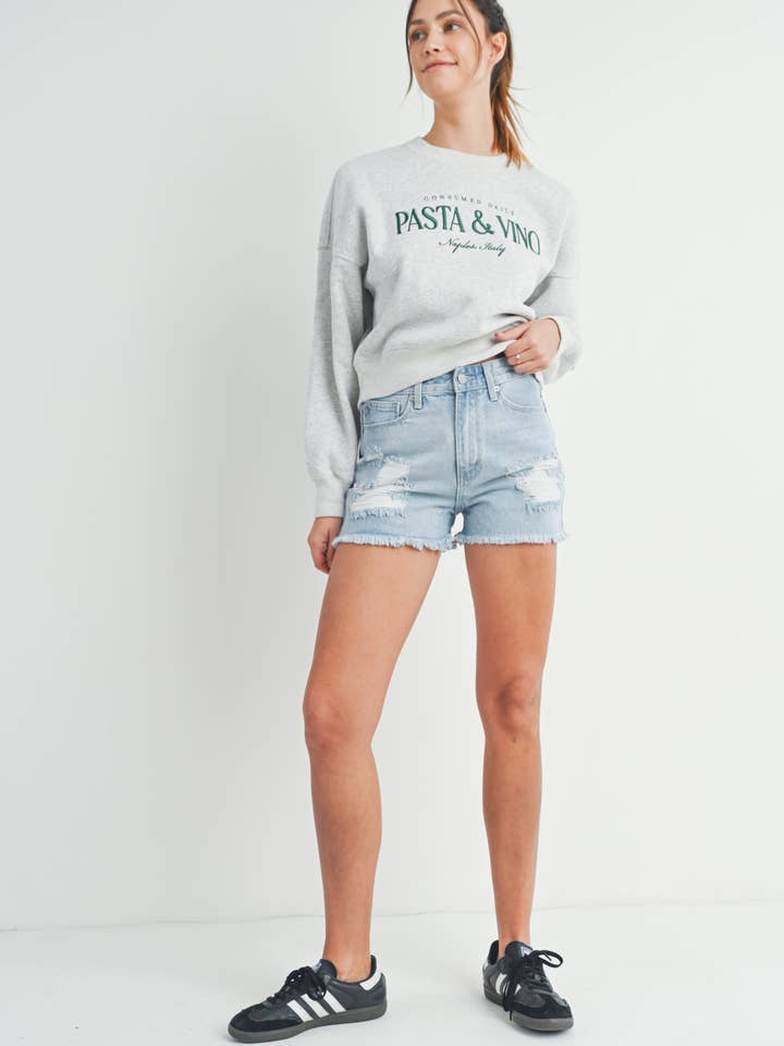 JH314N - LT - High Rise Destroyed Short w/ Fray Hem for wholesale by Just USA Jeans