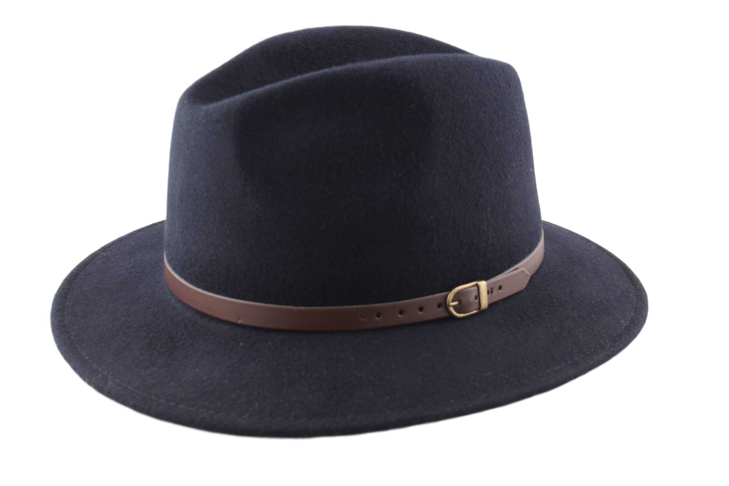 M BY FLECHET - ESSENTIALS - ALP1 – Großhandel Fedora-Hut – Unisex – Wollfilzhut mit Kunstlederbesatz - Modell 1HS453