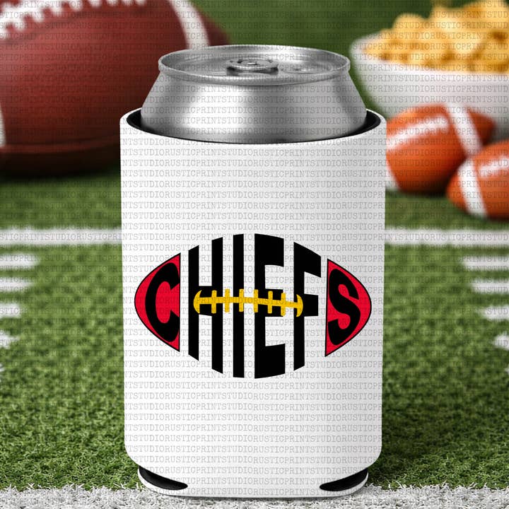 Football Koozie Football Can Cooler Tailgate Favors for wholesale by RusticPrintStudio