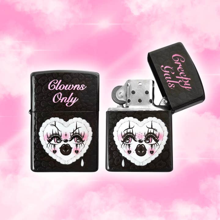 Briquet Rechargeable de Clown Gothique pour la vente par Creepy Gals