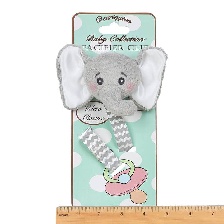 Bearington Collection - Wholesale Pacifier Clip - Baby - Lil' Spout Gray Elephant Pacifier Clip1