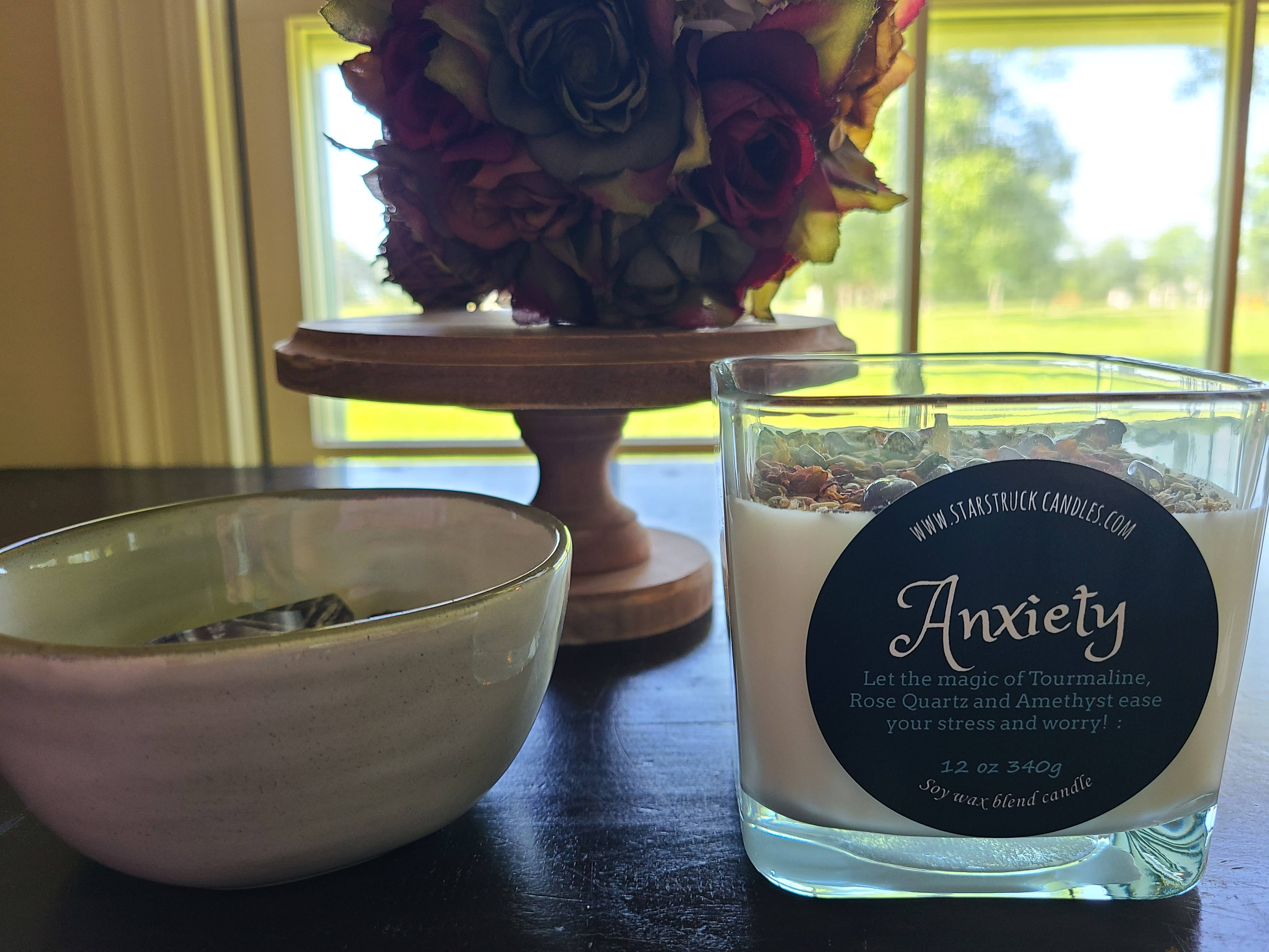 Starstruck Candles - Wholesale Jar/Filled Candle - Anxiety Crystal Intention Candle5