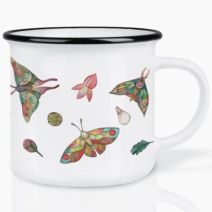 Keramikmugg med färgglada nattfjärilar för wholesale av LIGARTI