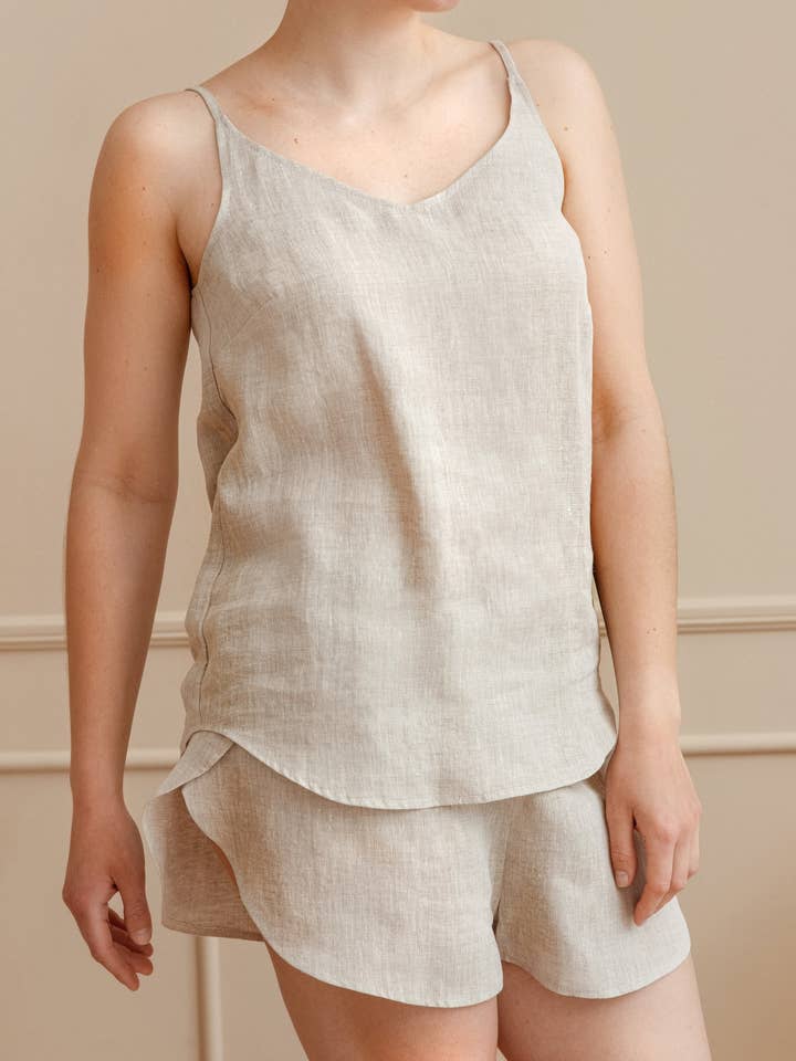 Linen pajama set Butterfly (ready to ship) for wholesale by LinenQ