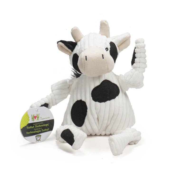 HuggleGroup - Wholesale Pet Plush Toy - Dog - Dottie Cow Knottie® Plush Dog Toy